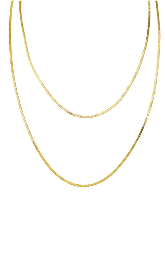 2 Layer Snake Chain Necklace Gold