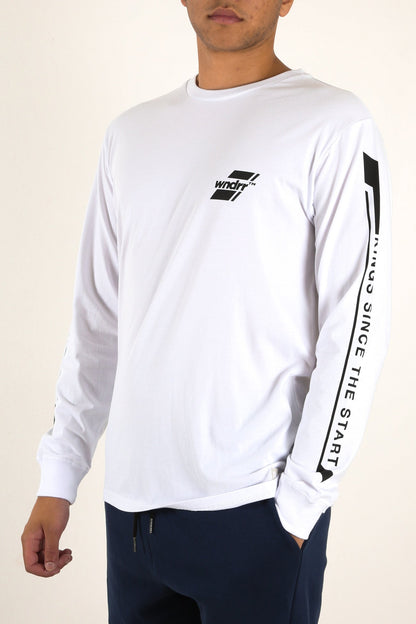 Across Long Sleeve Tee White