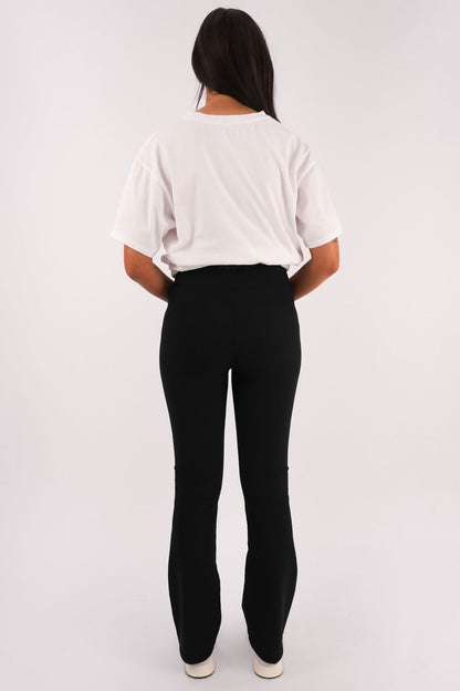 Active Rib Flare Legging Black