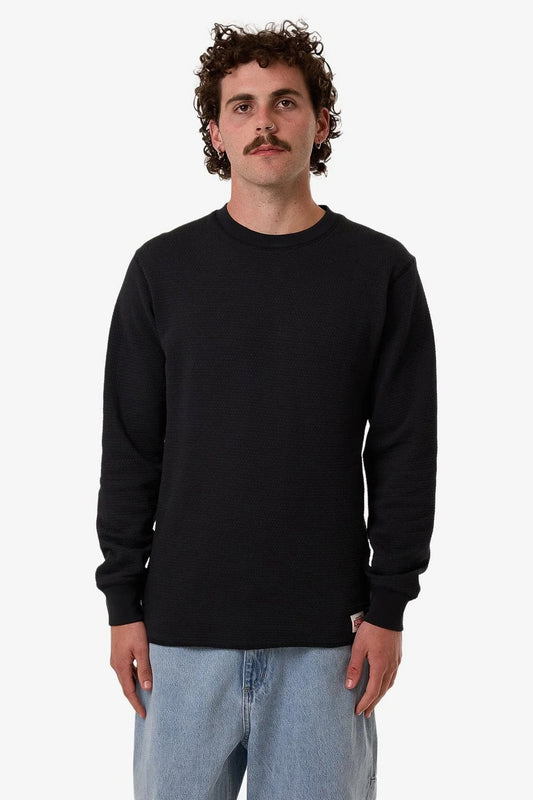 Adapted Waffle Long Sleeve Faded Black