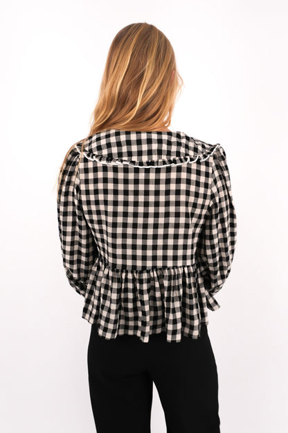 Aiya Top Black White Gingham