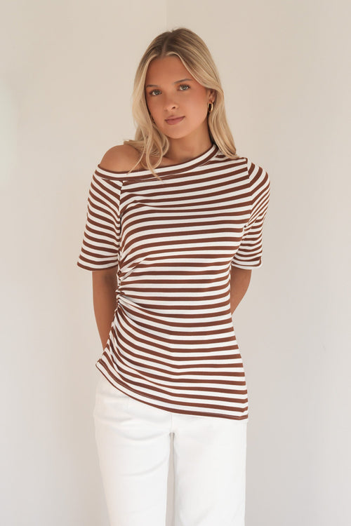 Alana Top Brown Stripe