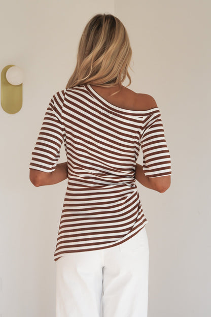 Alana Top Brown Stripe