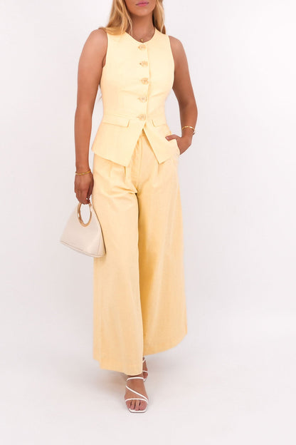 Alessa Linen Pant Yellow
