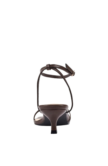 Alex Kitten Heel Sandals Chocolate Brown