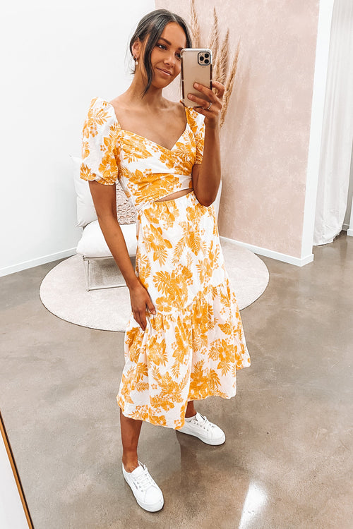 Alexa Midi Dress Yellow