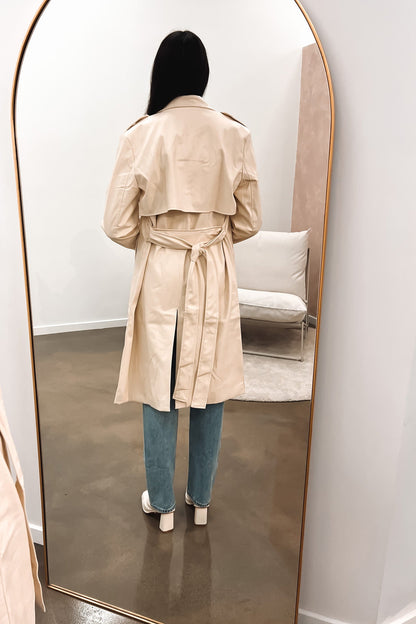 Alexis Vegan Leather Trench Natural