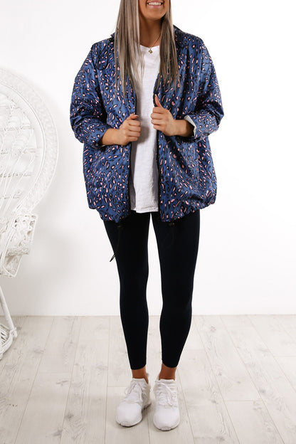 Alla Spray Jacket Navy Leopard