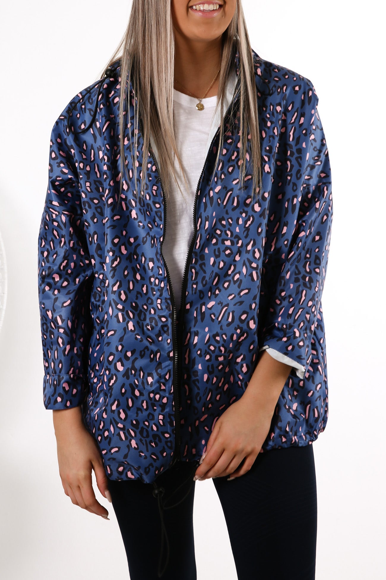Alla Spray Jacket Navy Leopard