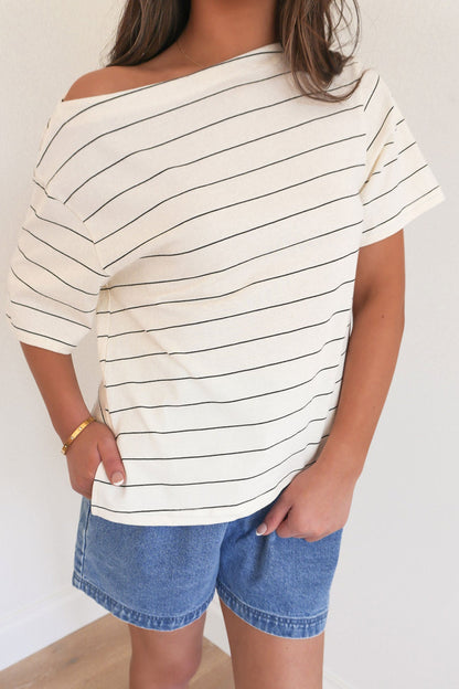 Aminta Tee Cream Stripe