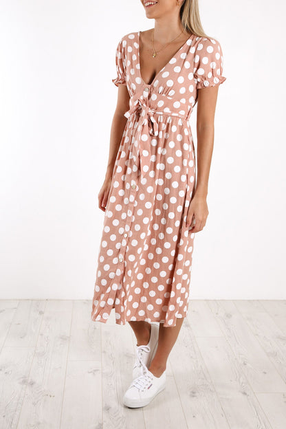 Anastasia Spot Midi Dress