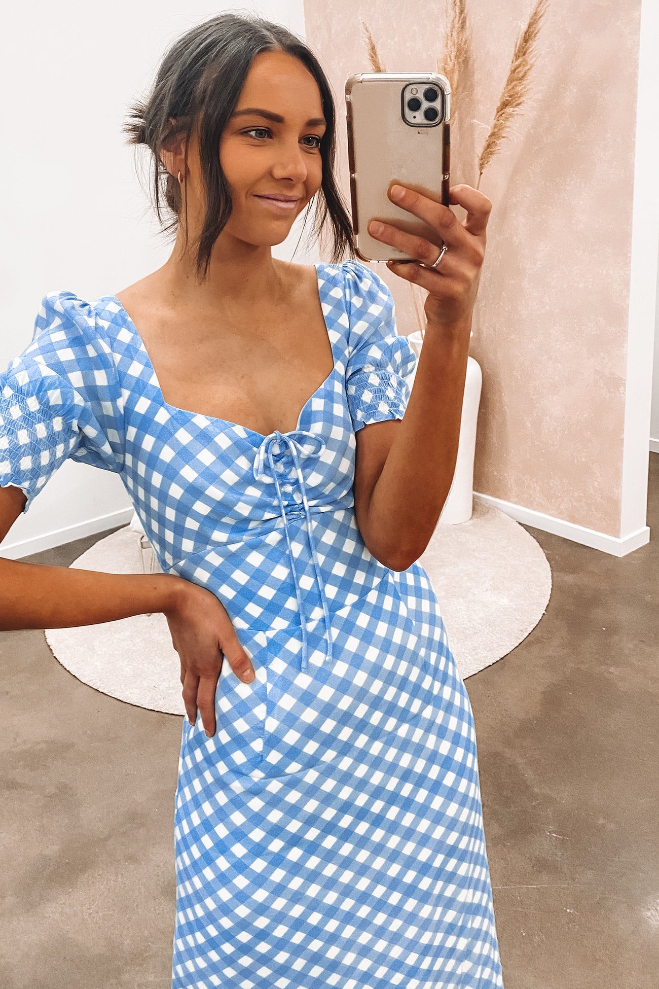 Anita Dress Blue Gingham