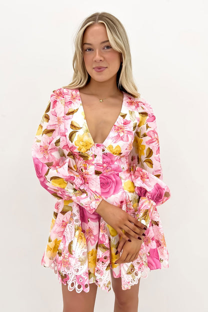 Anney Mini Dress Pink Floral