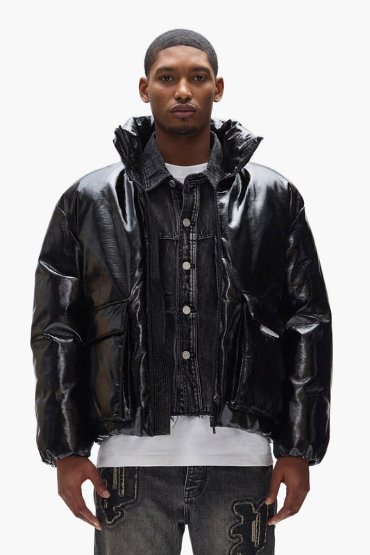 Leather Puffer Jacket