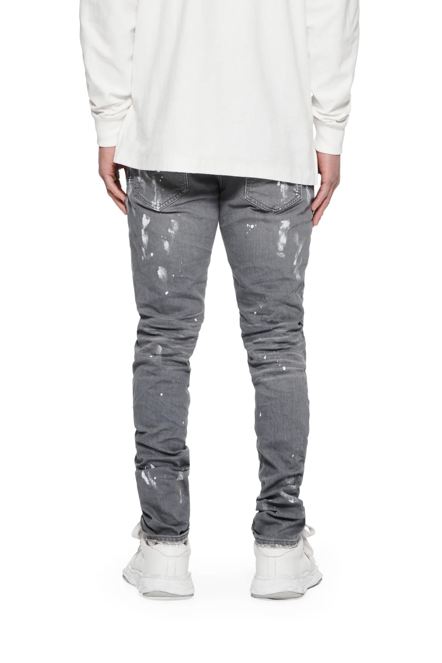 P001 Worn Grey Knee Slit