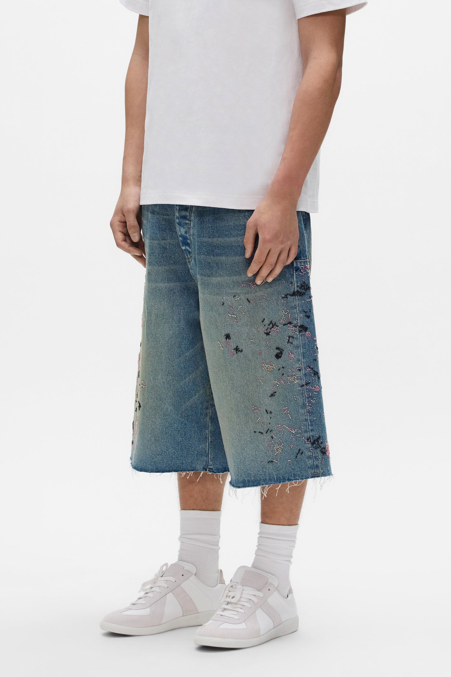 P070 Beaded Splatter Short