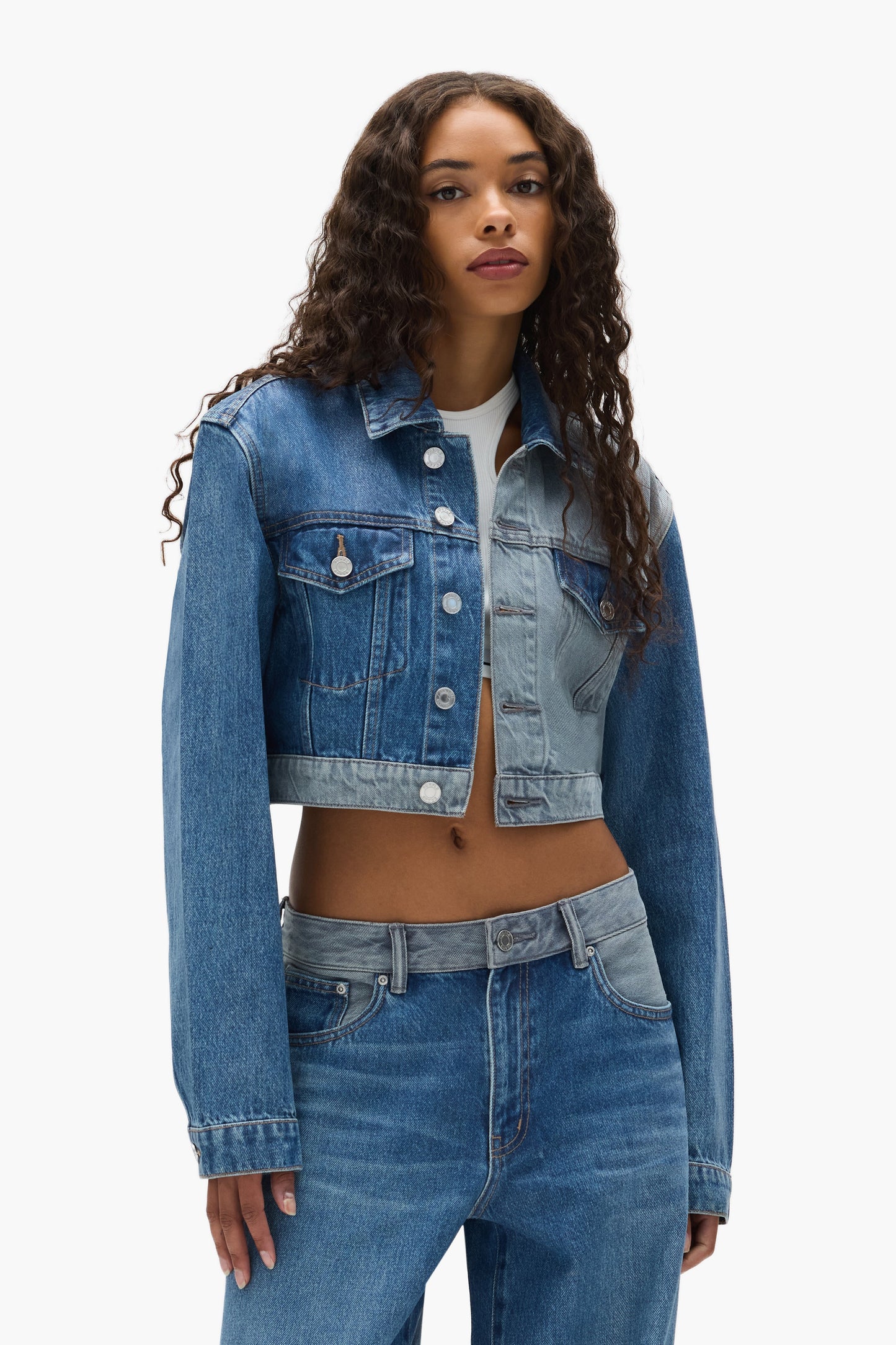 Dual Tone Cropped Jacket