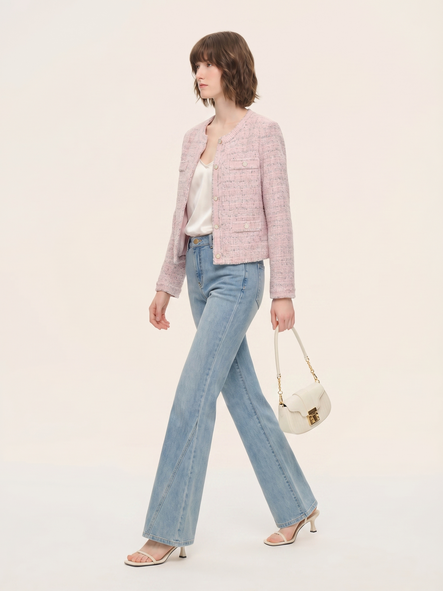 Wool Blend Jacquard Women Cardigan