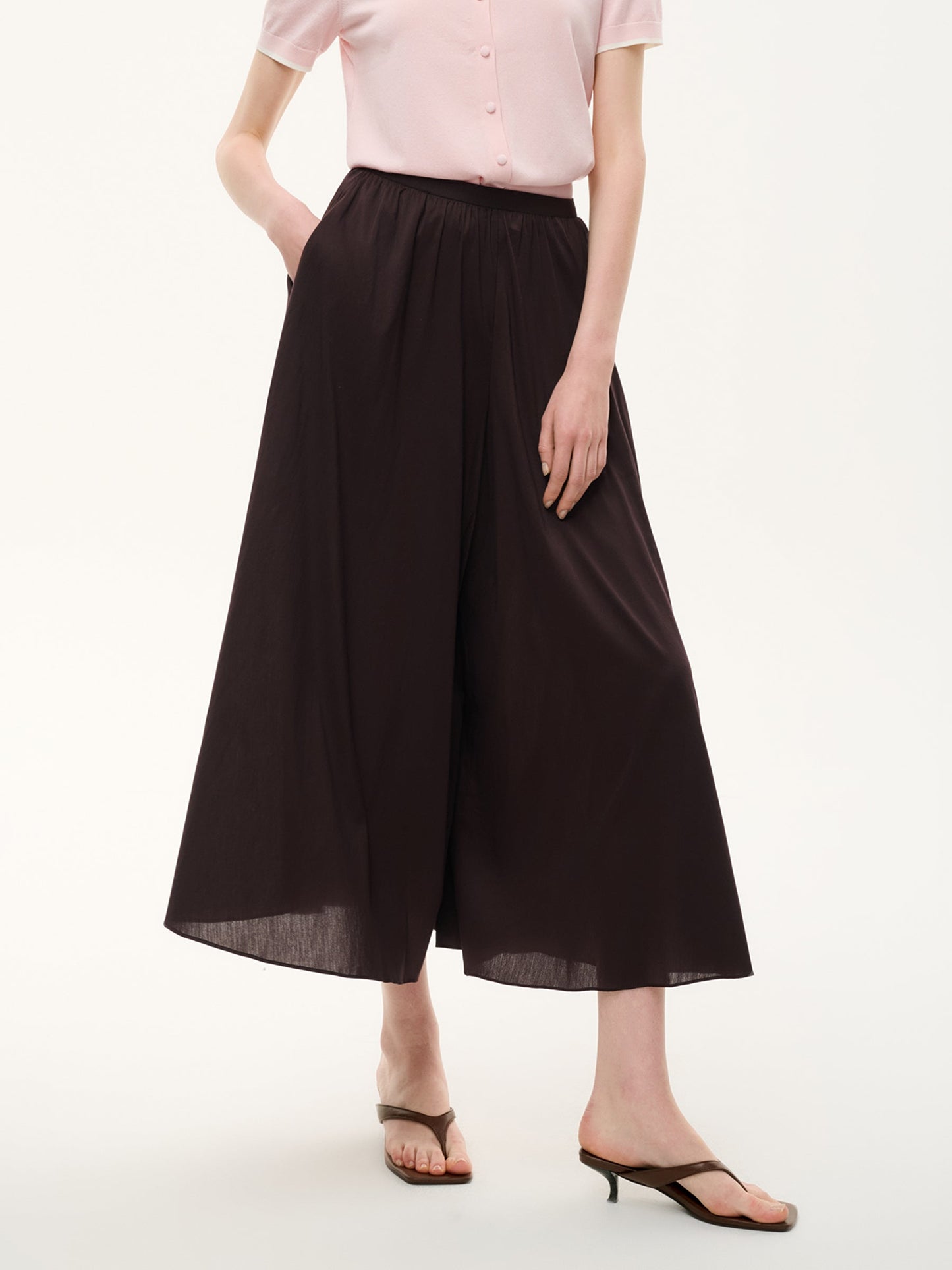 Cotton Blend A-Line Women Culottes