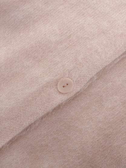 100% Brushed Cashmere V-Neck Women Cardigan