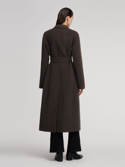 Camel Hair Wool Blend Women Wrap Overcoat