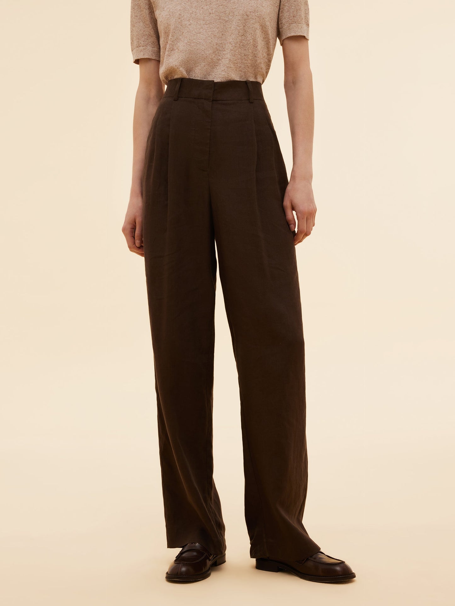100% Linen Women Straight Leg Pants