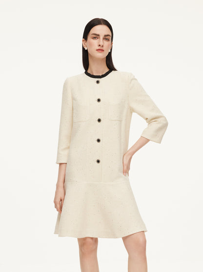 Sequins A-Line Ruffle Hem Women Mini Dress