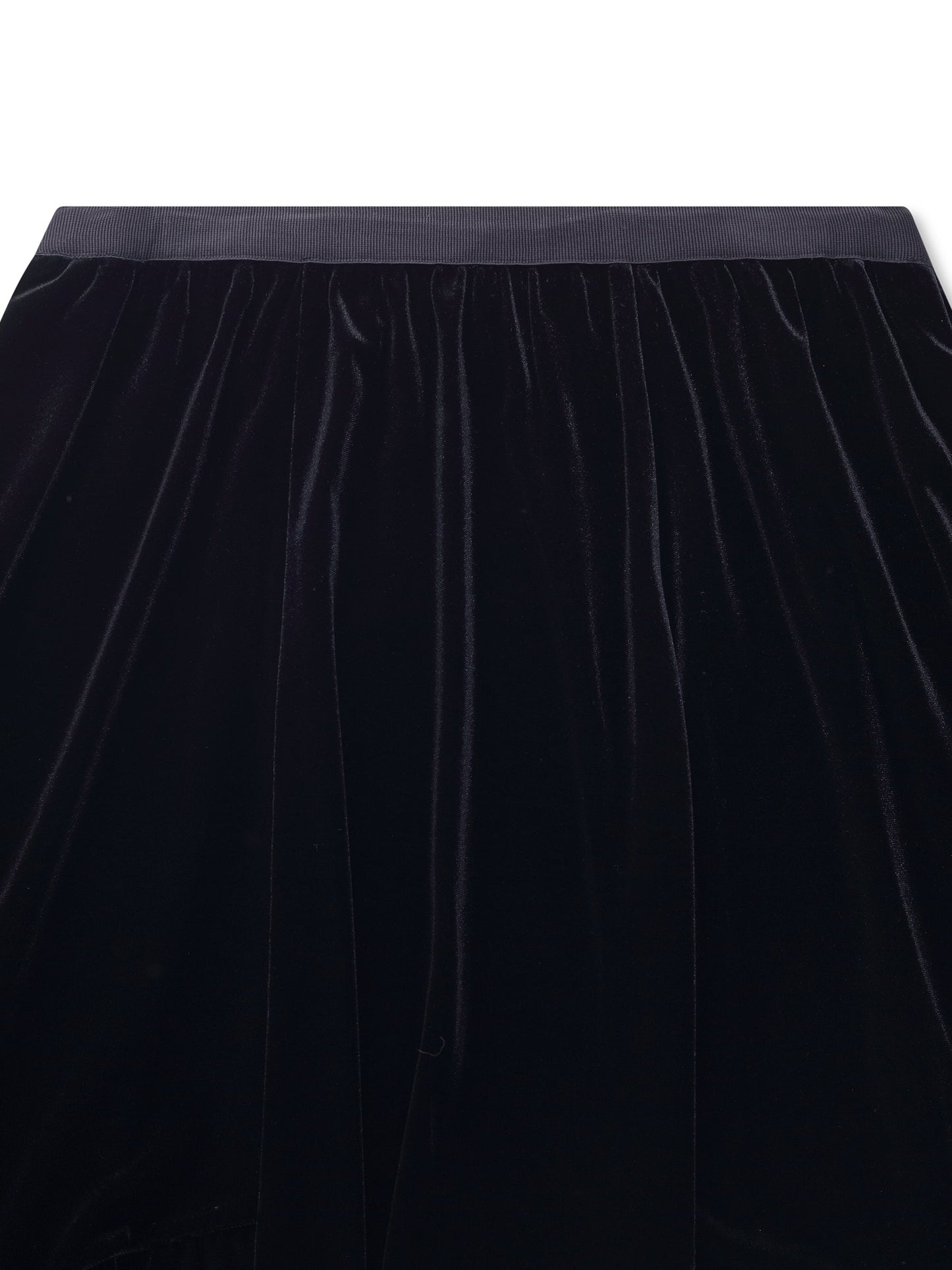 Black Velvet A-Line Elastic Waist Women Skirt