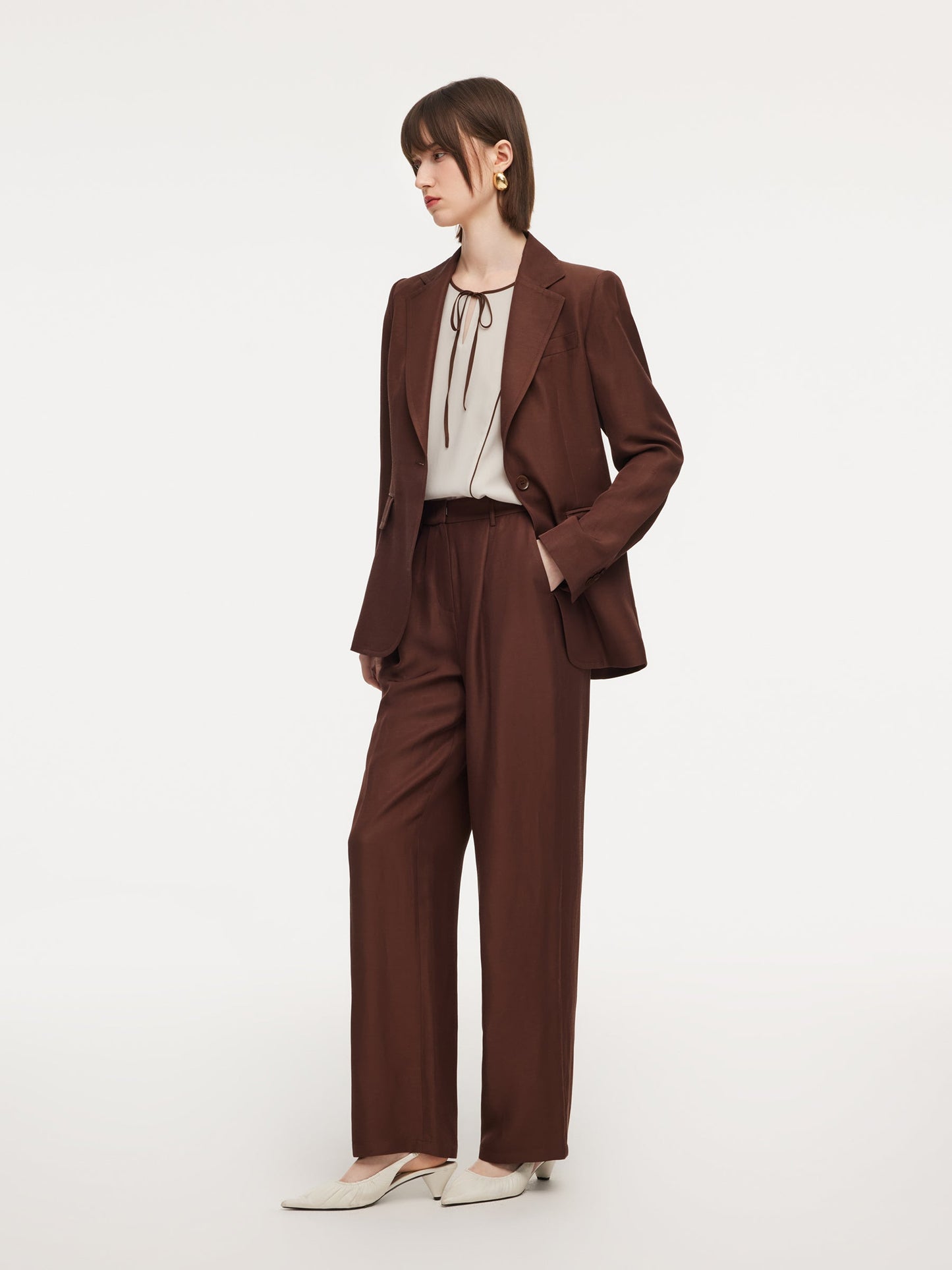 Tencel Acetate Linen Blend Women Blazer