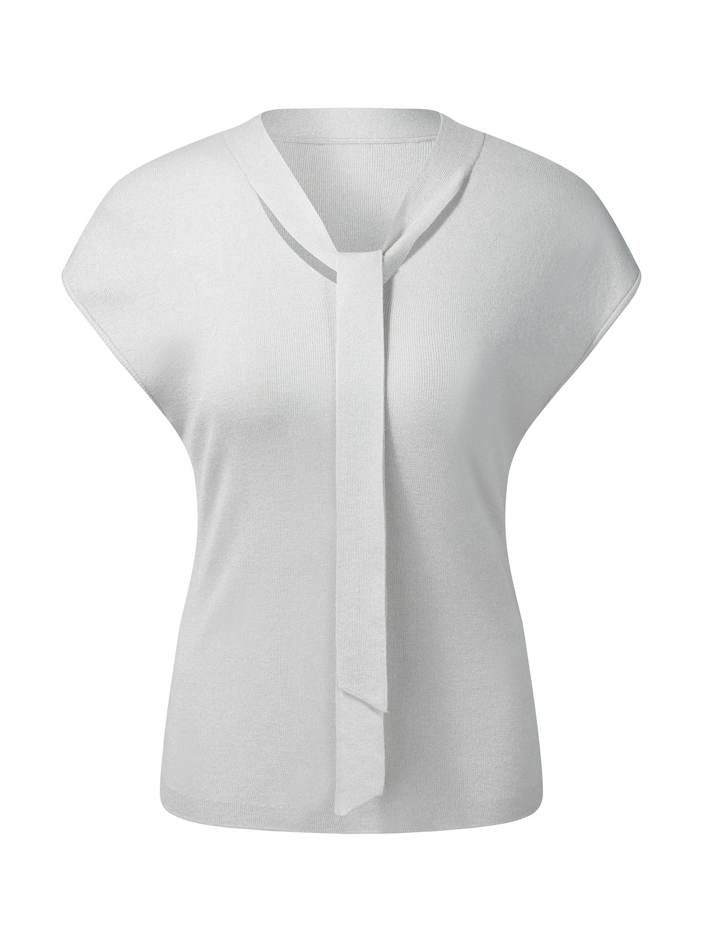 Lyocell Wool Blend Tie Front Women Knit Top