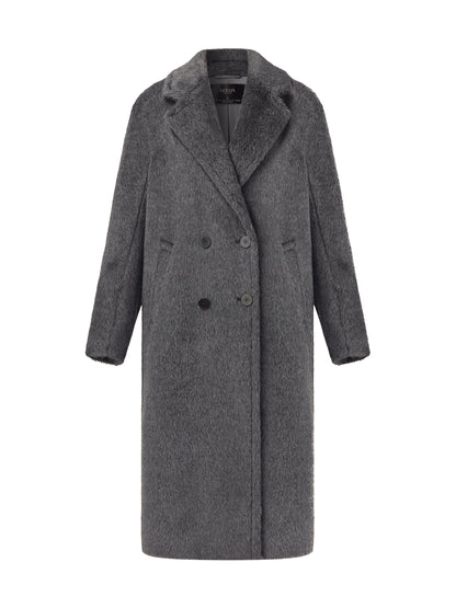 Brushed Alpaca Wool Blend Unisex Overcoat