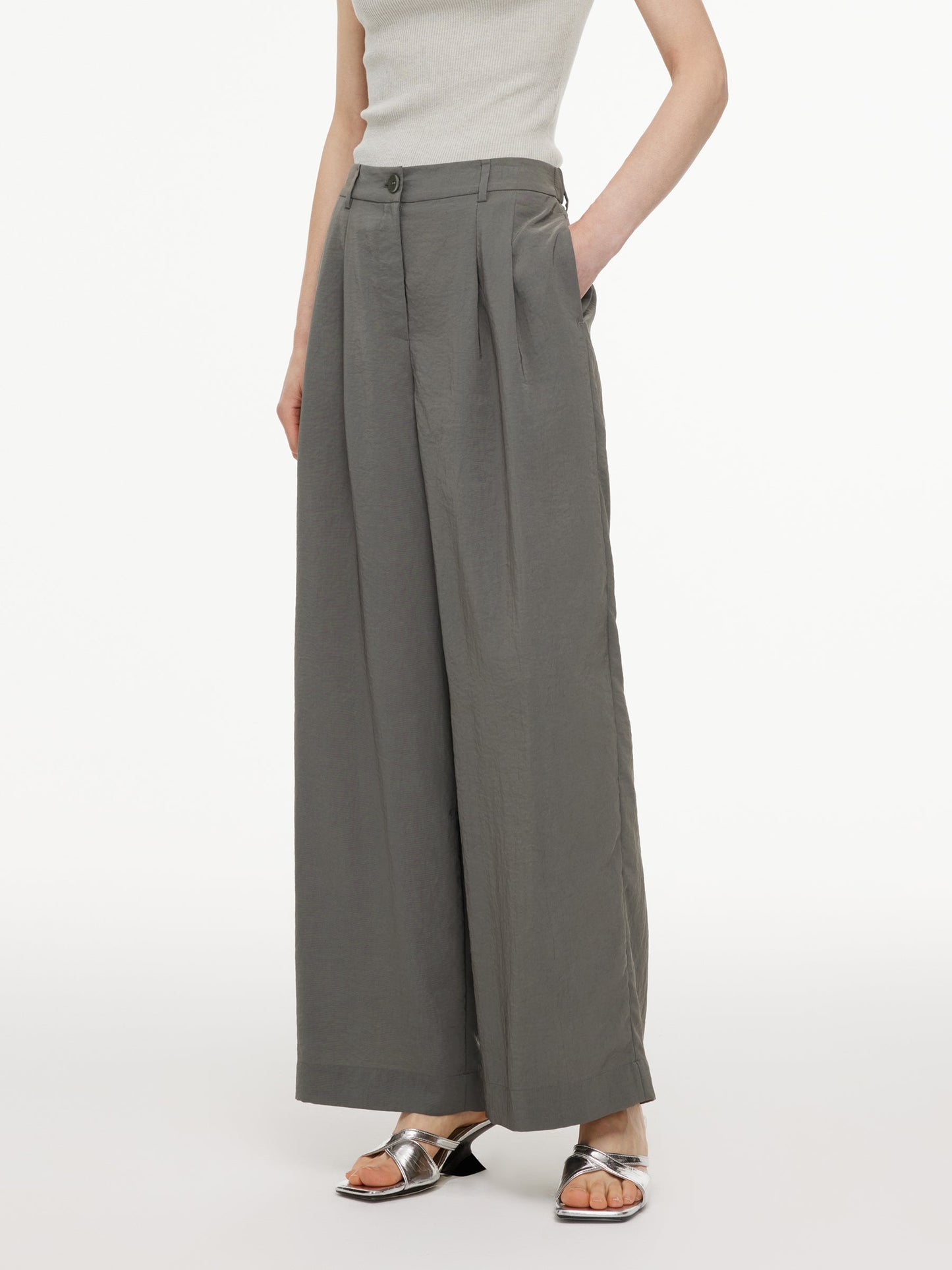 Triacetate Blend Women Straight Leg Pants