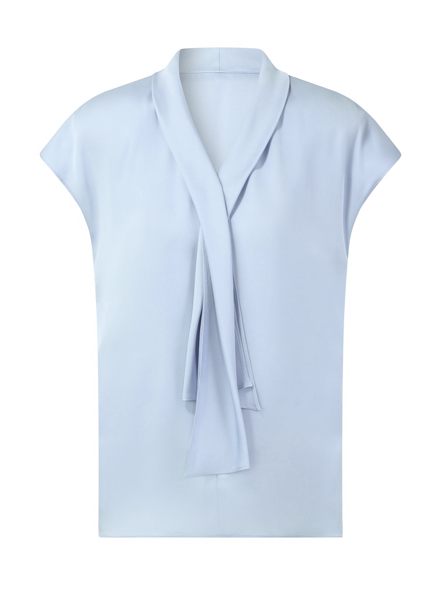 22MM Mulberry Silk Tie Neck Women Blouse
