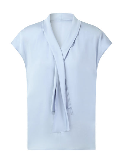 22MM Mulberry Silk Tie Neck Women Blouse