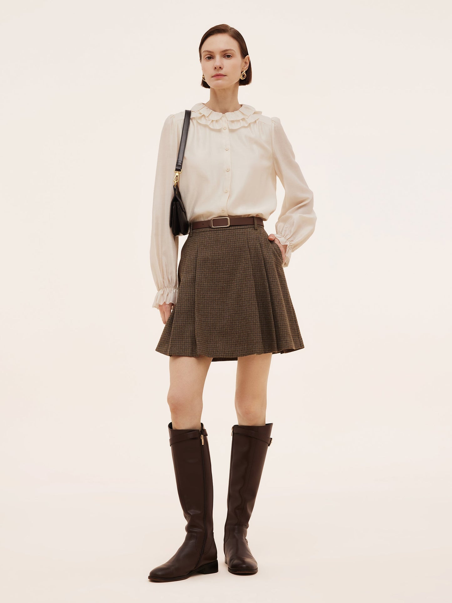 Plaid A-Line Pleated Women Skirt