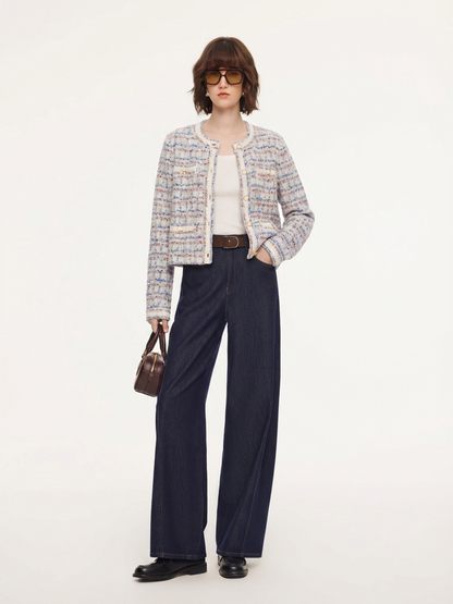 Wool Blend Jacquard Women Cardigan