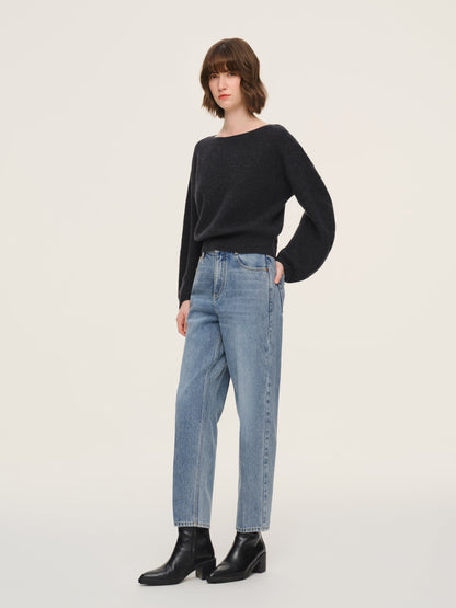 100% Cotton Denim Women Tapered Ankle Jeans