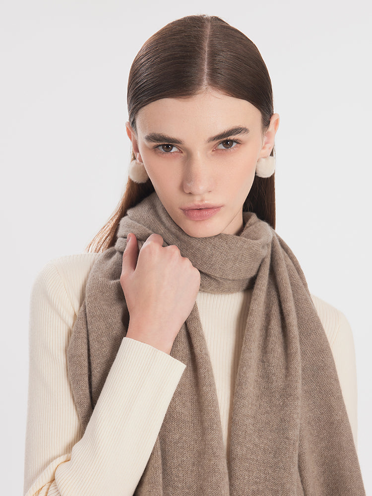 Contrast Trim Asymmectrical Cashmere Scarf