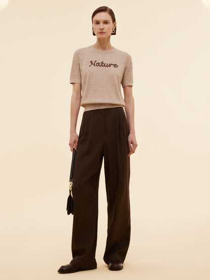 100% Linen Women Straight Leg Pants