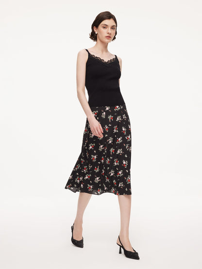 16MM Mulberry Silk Floral Print Women Skirt