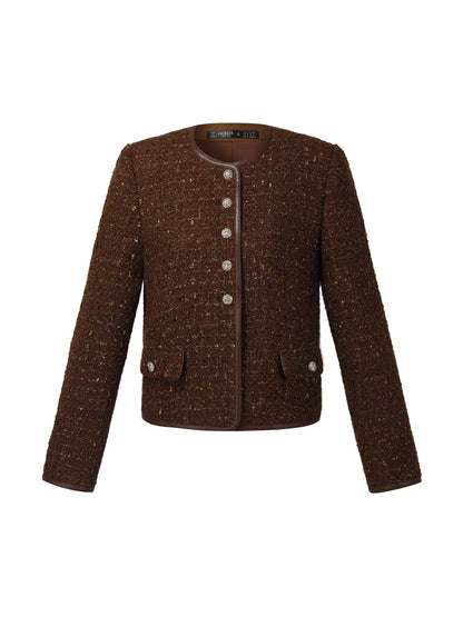 [Preview] Wool Blend Tweed Sequins Women Jacket