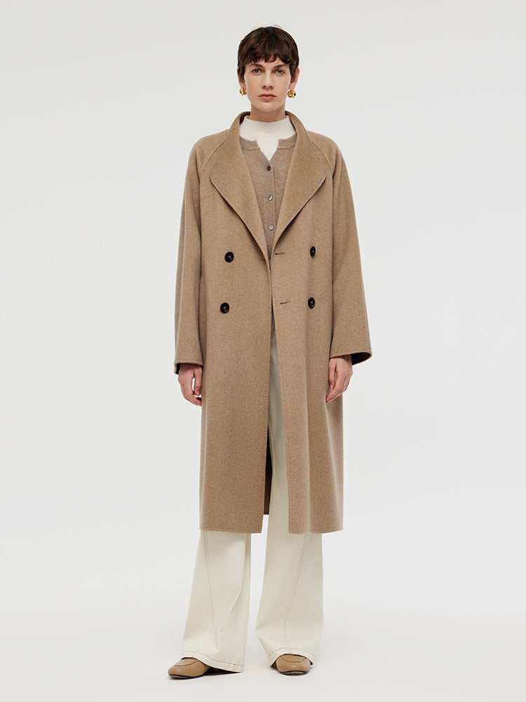 100% Cashmere Lapel Unisex Overcoat