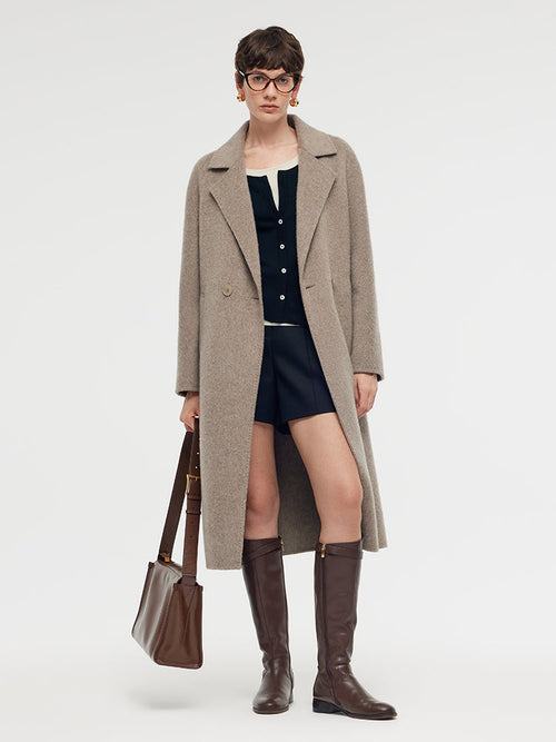 Wool Alpaca Lapel Women Coat