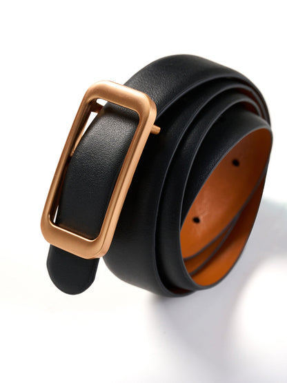 Minimalist Reversible Women Leather Belt