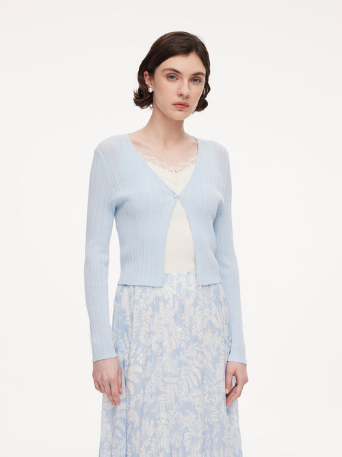 Cotton H-Line Women V-Neck Cardigan
