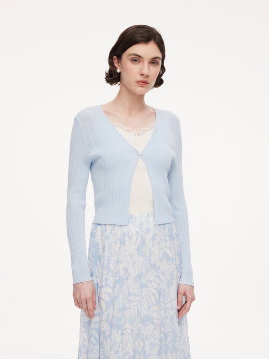 Cotton H-Line Women V-Neck Cardigan