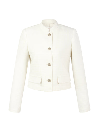 Stand Collar Single-Breasted Women Jacket