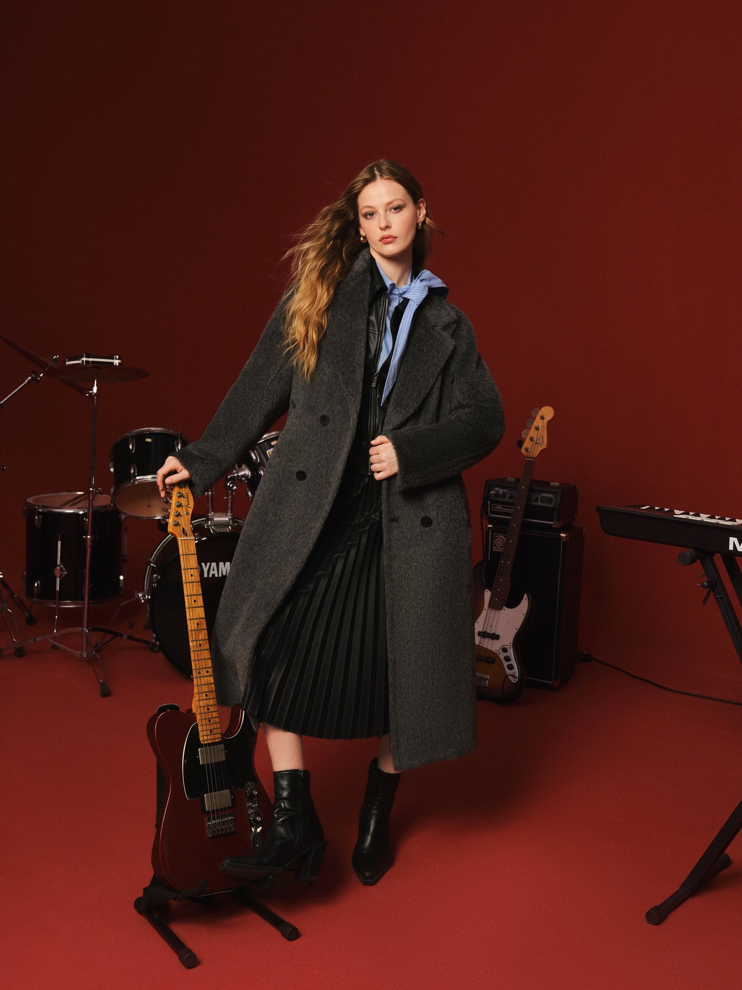 Brushed Alpaca Wool Blend Unisex Overcoat