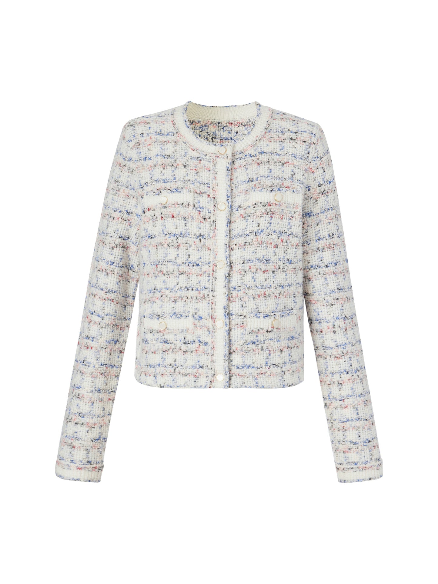 Wool Blend Jacquard Women Cardigan