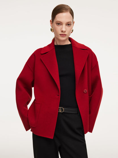 Cashmere Wool Blend Double-Faced Women Coat
